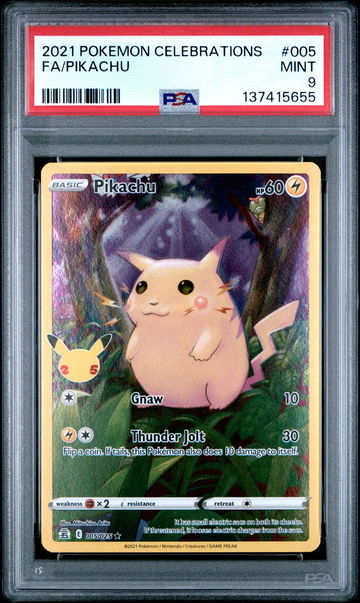 2021 Pokemon Sword and Shield Celebrations Pikachu #5 PSA 9