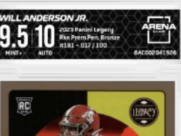 2023 Panini Legacy Will Anderson Jr #181 Rookie Premium Pen Bronze /100 Arena Club 9.5 Auto 10