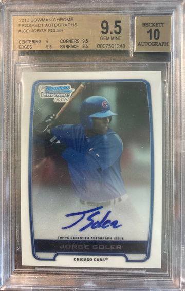 2012 Bowman Chrome Jorge Soler BGS 9.5 Auto 10