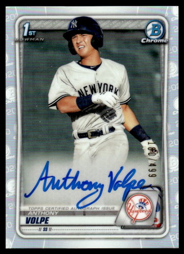 2020 Bowman Chrome Anthony Volpe 1st Rookie Auto
