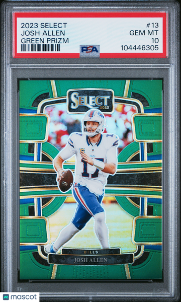 Josh Allen 2023 Panini Select Green Prizm Concourse 3/5 Parallel/Variety PSA 10 #13