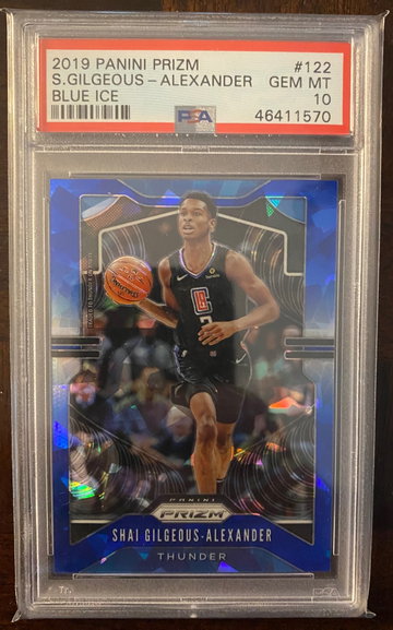 Shai Gilgeous Alexander Prizm Blue Ice /99 PSA 10