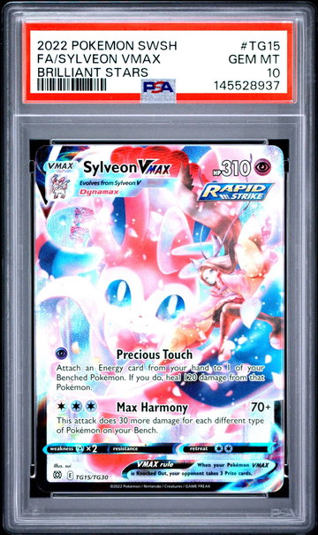 2022 Pokemon Sword and Shield Brilliant Stars Trainer Gallery Sylveon Vmax #TG15 PSA 10