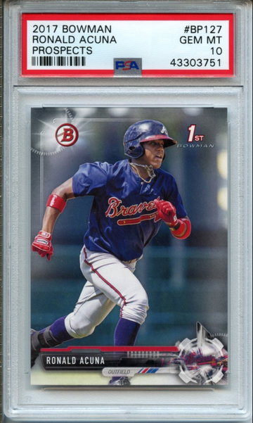 2017 Bowman Ronald Acuna #BP127 PSA Gem Mint 10