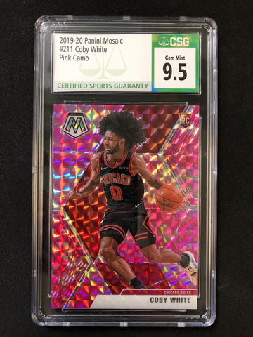 2019-20 Panini Mosaic - Coby White - Rookie Pink Camo - CSG 9.5 Gem Mint