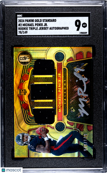 2024 Panini Gold Standard Michael Penix JR. #2 Rookie Triple Jersey Autograph SGC 9