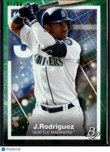 Julio Rodriguez 2021 Bowman Platinum Green Ice /99 Seattle Mariners