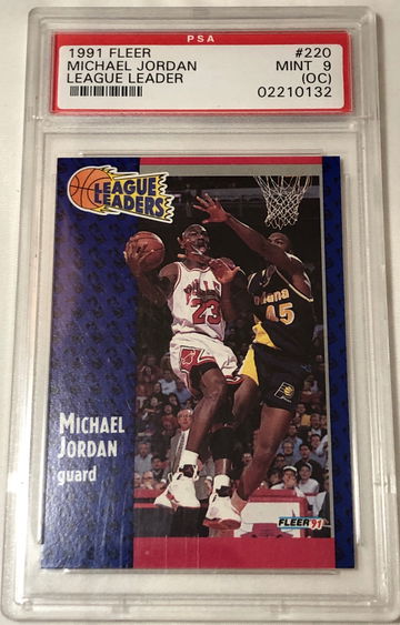1991 FLEER MICHAEL JORDAN #220 MINT 9 (OC)