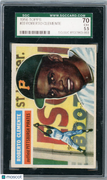 1956 Topps Roberto Clemente #33 Gray Back SGC 5.5