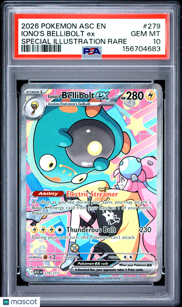 2026 Pokemon Ascended Heroes Iono's Bellibolt ex PSA 10 #279/217