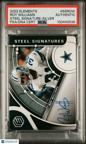 2022 Panini Elements Steel Signatures Roy Williams #SSROW Silver On Card Auto Dallas Cowboys PSA Authentic PSA A Auto A