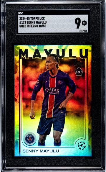 2024-25 Topps UCC Gold Inferno Senny Mayulu #173 RC /50 SGC 9