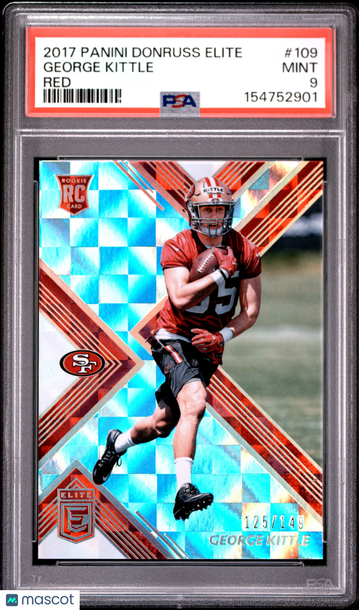 2017 Panini Donruss Elite George Kittle #109 Red 125/149 PSA 9