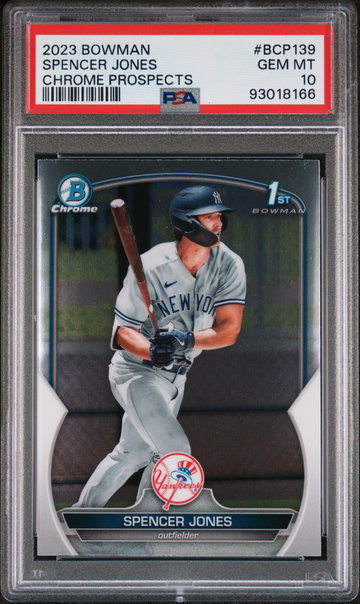 2023 Bowman Chrome Prospect Spencer Jones #BCP139 PSA 10