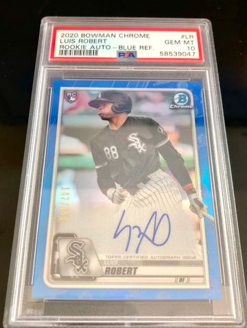 2020 Luis Robert Bowman Chrome Rookie Auto Blue PsA 10 Gem Mint Pop 14