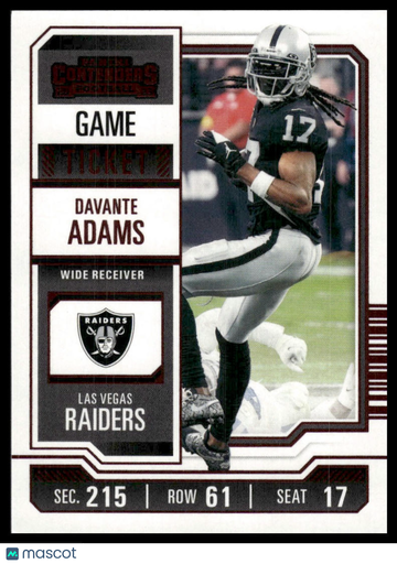 2023 Panini Contenders Davante Adams #53 Game Ticket Red