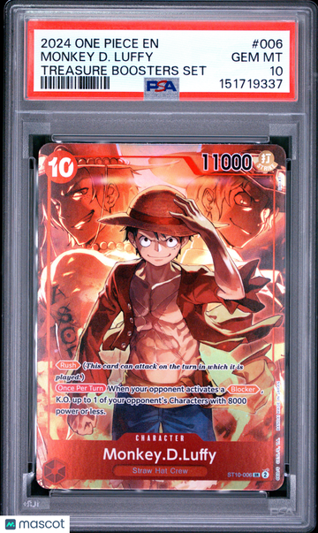 2024 One Piece Promos Treasure Boosters Set Monkey D. Luffy Treasure Boosters Set PSA 10 #006