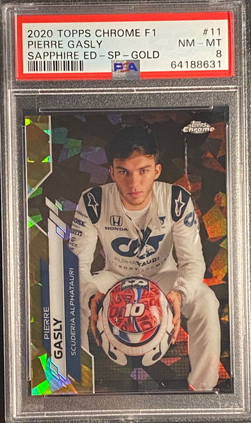 2020 Topps Chrome Sapphire F1 Pierre Gasly Gold Refractor /50 SP IV Image Variation Formula 1 