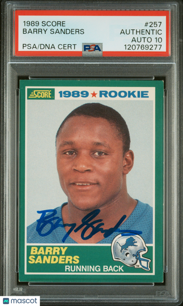 1989 Score Barry Sanders #257 PSA A Auto 10