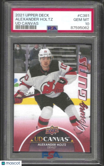 2021-2022 Upper Deck UD Canvas Alexander Holtz #C381 PSA 10