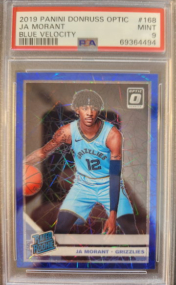 2019-20 Optic Ja Morant RC #168 Blue Velocity PSA 9
