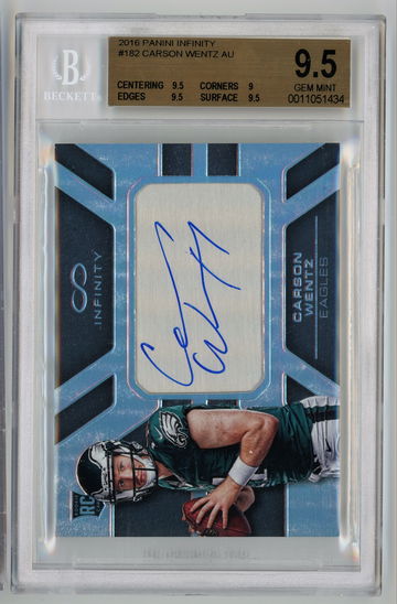 2016 Panini Infinity Auto  /288 Carson Wentz BGS 9.5 w 10 Auto