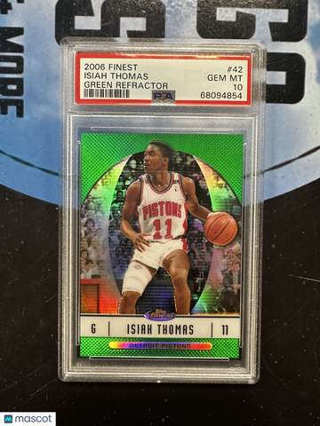 2006 Finest Isiah Thomas #42 Green Refractor PSA 10