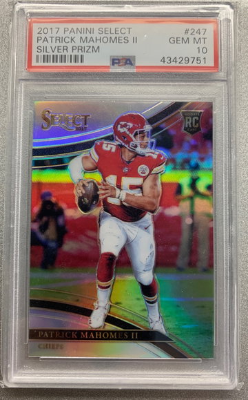 PATRICK MAHOMES 2017 SELECT FIELD LEVEL SILVER PRIZM PSA 10 ***RARE