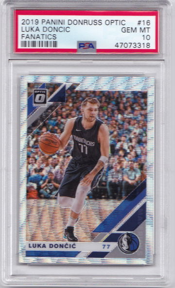 Luka Doncic 2019 Optic Fanatics Silver Wave PSA 10