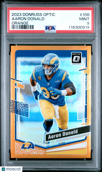 2023 Panini Donruss Optic Aaron Donald #108 Orange PSA 9