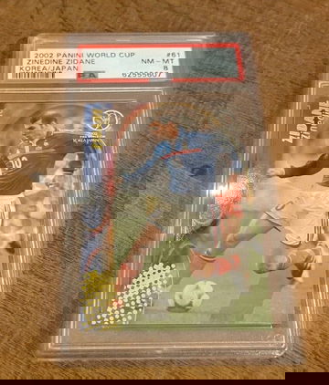 2002 Panini World Cup Korea Japan #61 Zinedine Zidane PSA 8 NM-MT