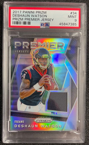 2017 DESHAUN WATSON Prizm Premier Jersey RC Rookie Silver #34 PSA 9 POP 11