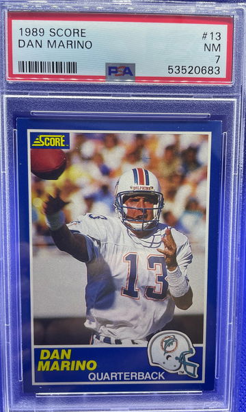 1989 Score Football #13 Dan Marino Miami Dolphins HOF PSA 7 NM