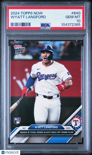 Wyatt Langford 2024 Topps Now #640-Walk Off Grand Slam PSA 10