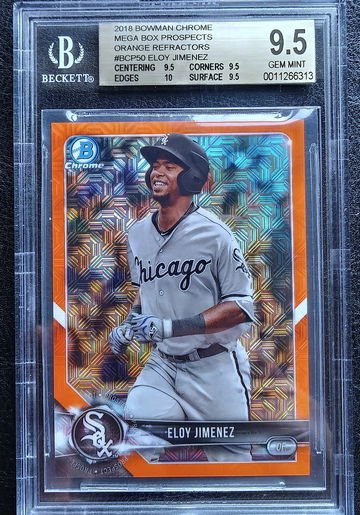 ELOY JIMENEZ 2018 BOWMAN CHROME MEGA BOX ORANGE REFRACTOR 