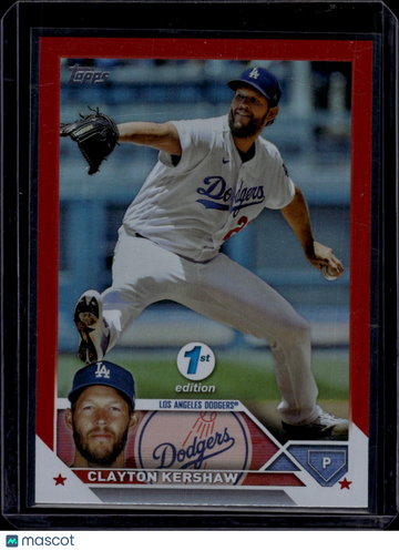2023 Topps Series One 1st Edition Clayton Kershaw #22 Red 1st Edition