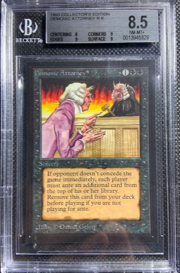 1993 MTG Magic The Gathering Collector's Edition Demonic Attorney R K BGS 8.5