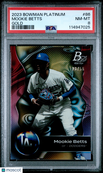 2023 Bowman Platinum Mookie Betts #86 Gold /50 PSA 8