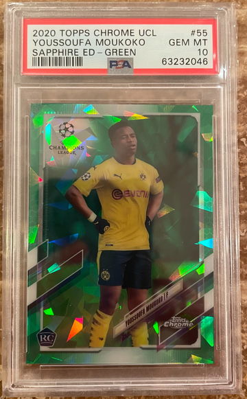 Youssoufa Moukoko Topps Chrome Sapphire Green /75 PSA 10! 