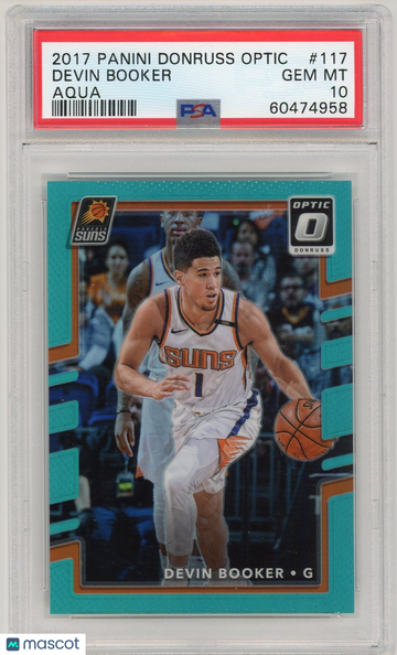 2017 Panini Donruss Optic Devin Booker #117 Aqua /25 Low Pop PSA 10