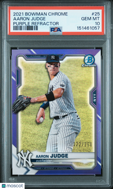Aaron Judge 2021 Bowman Chrome Purple Refractor /250 PSA 10