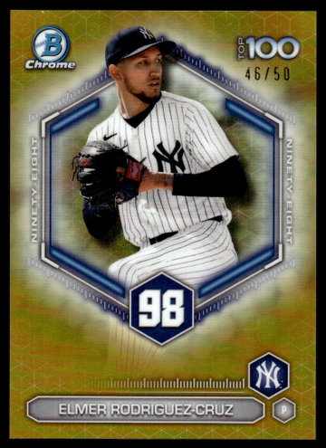 2026 Bowman Chrome BTP-98 Elmer Rodriguez-Cruz Rookie Top 100 Gold /50