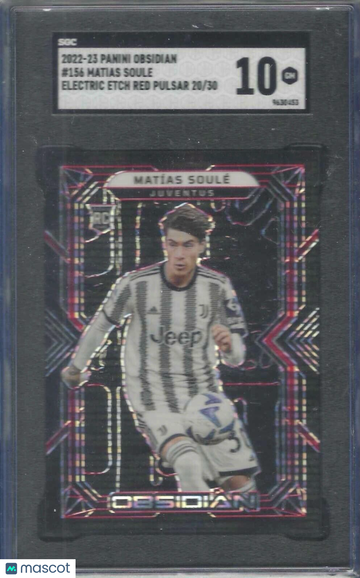 2022 Panini Obsidian Matias Soule #156 Electric Etch Red Pulsar SGC 10