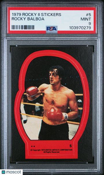 1979 Rocky II Stickers SYLVESTOR STALLONE Rocky Balboa #5 PSA 9