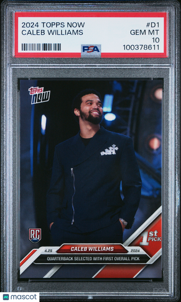 2024 Topps Now Caleb Williams #D1 Rookie PSA 10