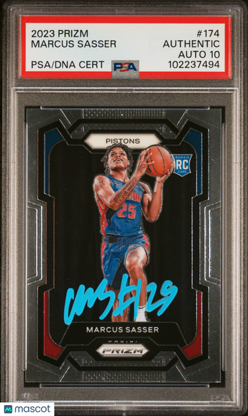 2023 Panini Prizm Marcus Sasser #174 PSA A Auto 10