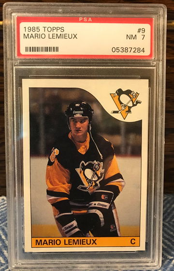 Mario Lemieux 1985 Topps RC PSA 7 beauty