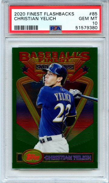 Christian Yelich 2020 Topps Finest Flashbacks PSA 10