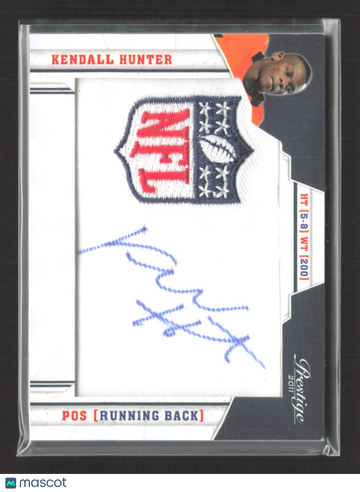 2011 Panini Prestige Kendall Hunter #20 Autograph NFL Shield Patch Auto