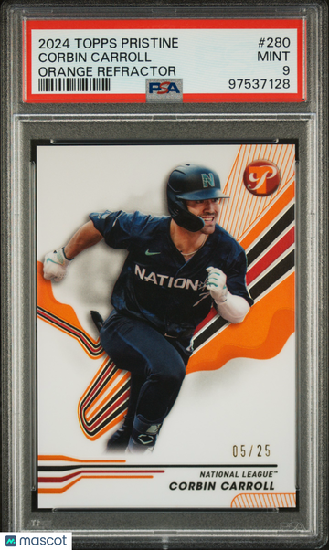 2024 Topps Pristine Corbin Carroll #280 Orange Refractor /25 PSA 9